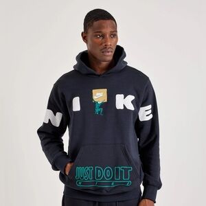 Men's Nike Club JDI Graphic Fleece Pullover Hoodie - Black IQ8138-010